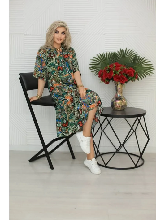 Moodne retro mustriga kleit