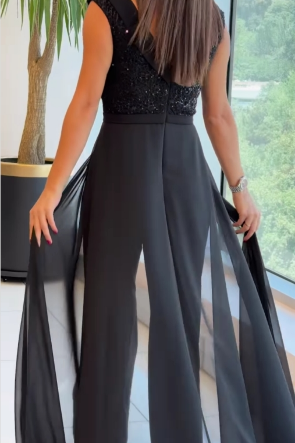 Pidulik pidulik paelustega jumpsuit