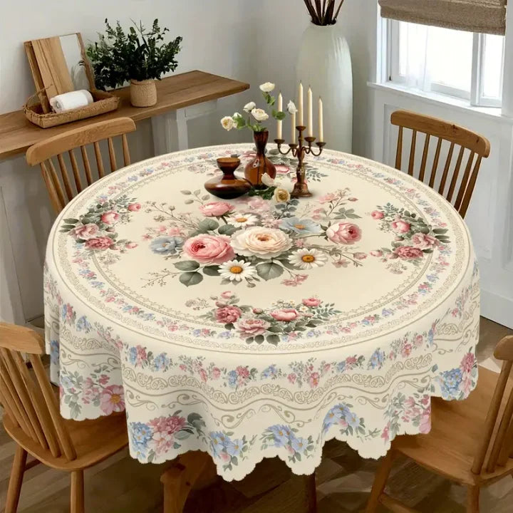 Veekindel lillemustriga laudlina