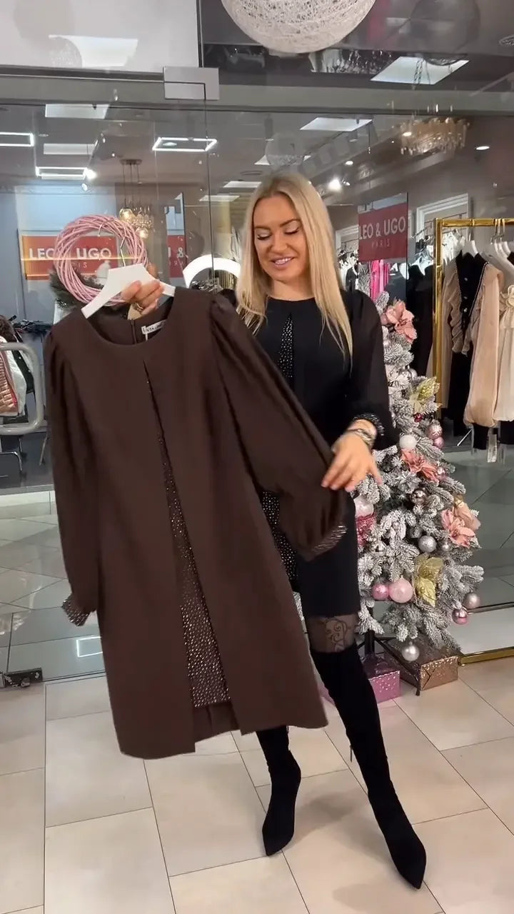 Sügis/talvine pikk kleit kaelusega