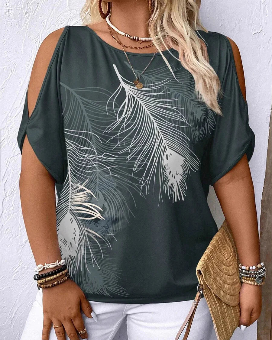 T-särk sulgede mustriga