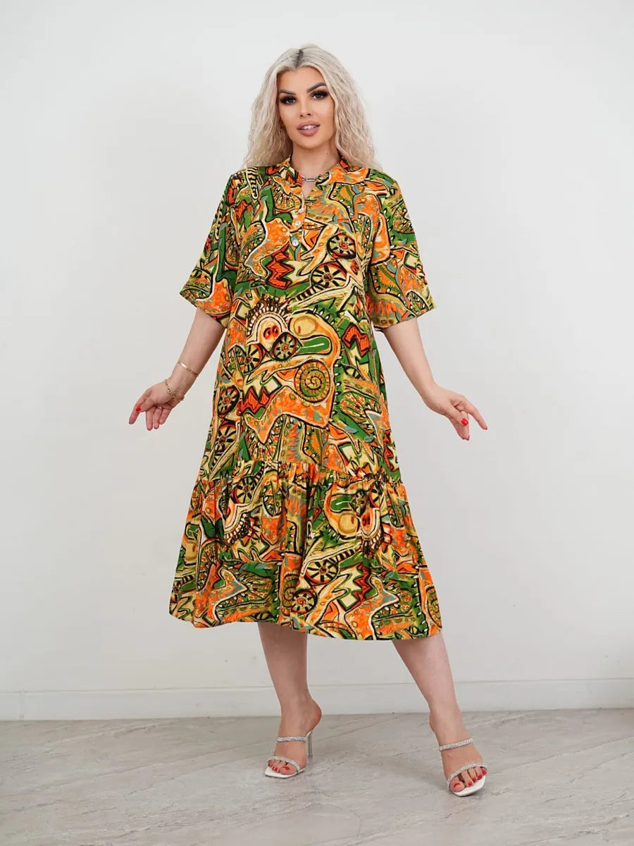 Moodne retro mustriga kleit