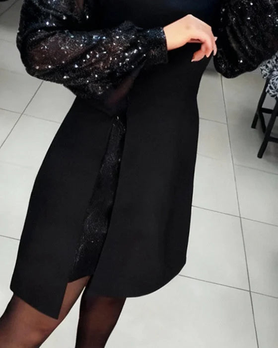 Elegantne kleit paisutatud varrukatega