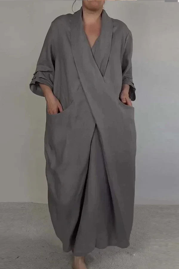 Lahtine puuvillane linane kleit