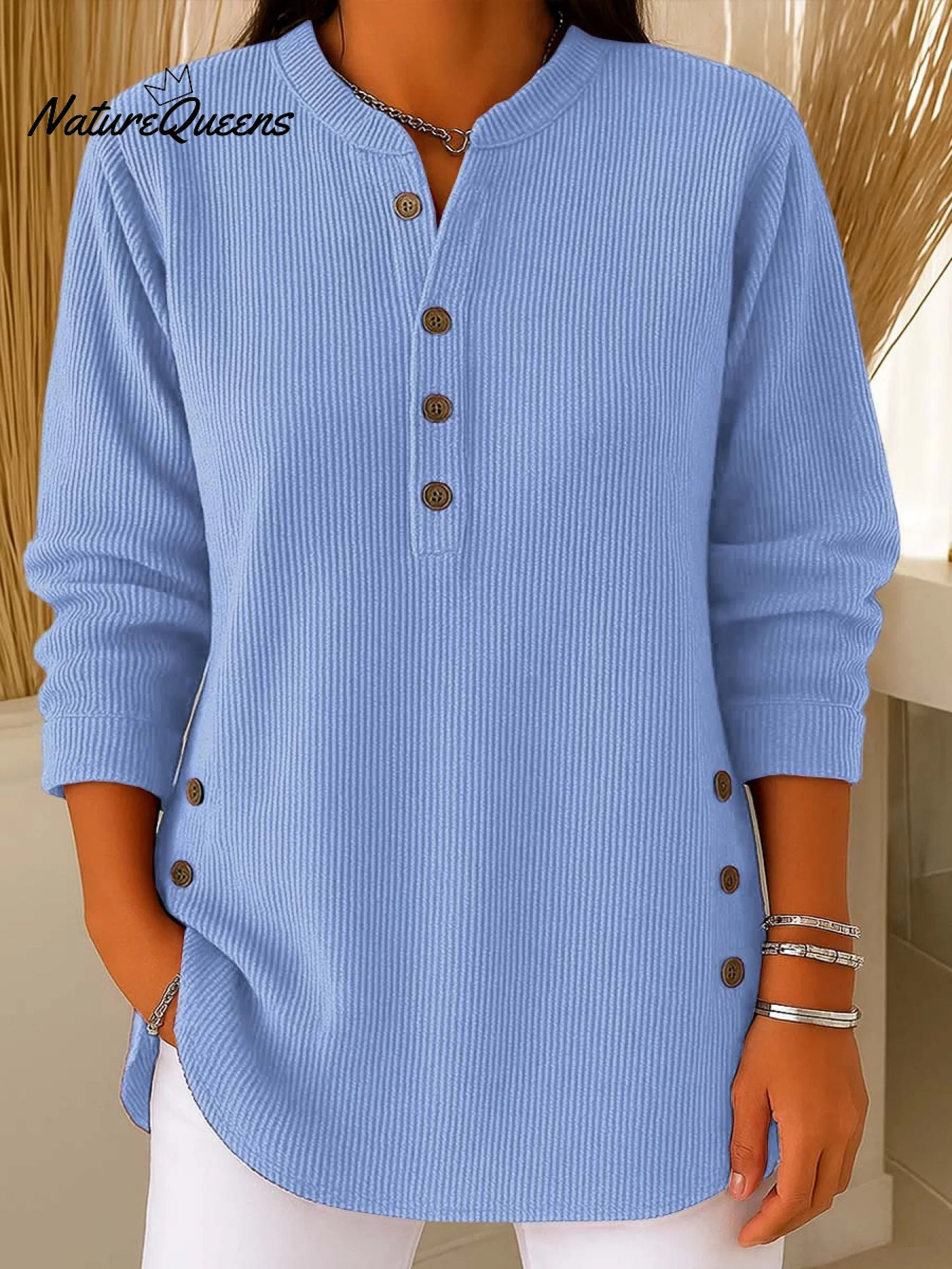 Naiste ühevärviline nööpidega kardigan