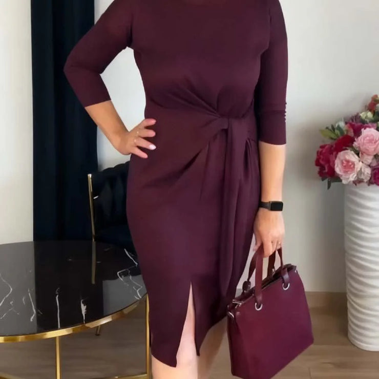 Elegantne midi kleit lõhikuga