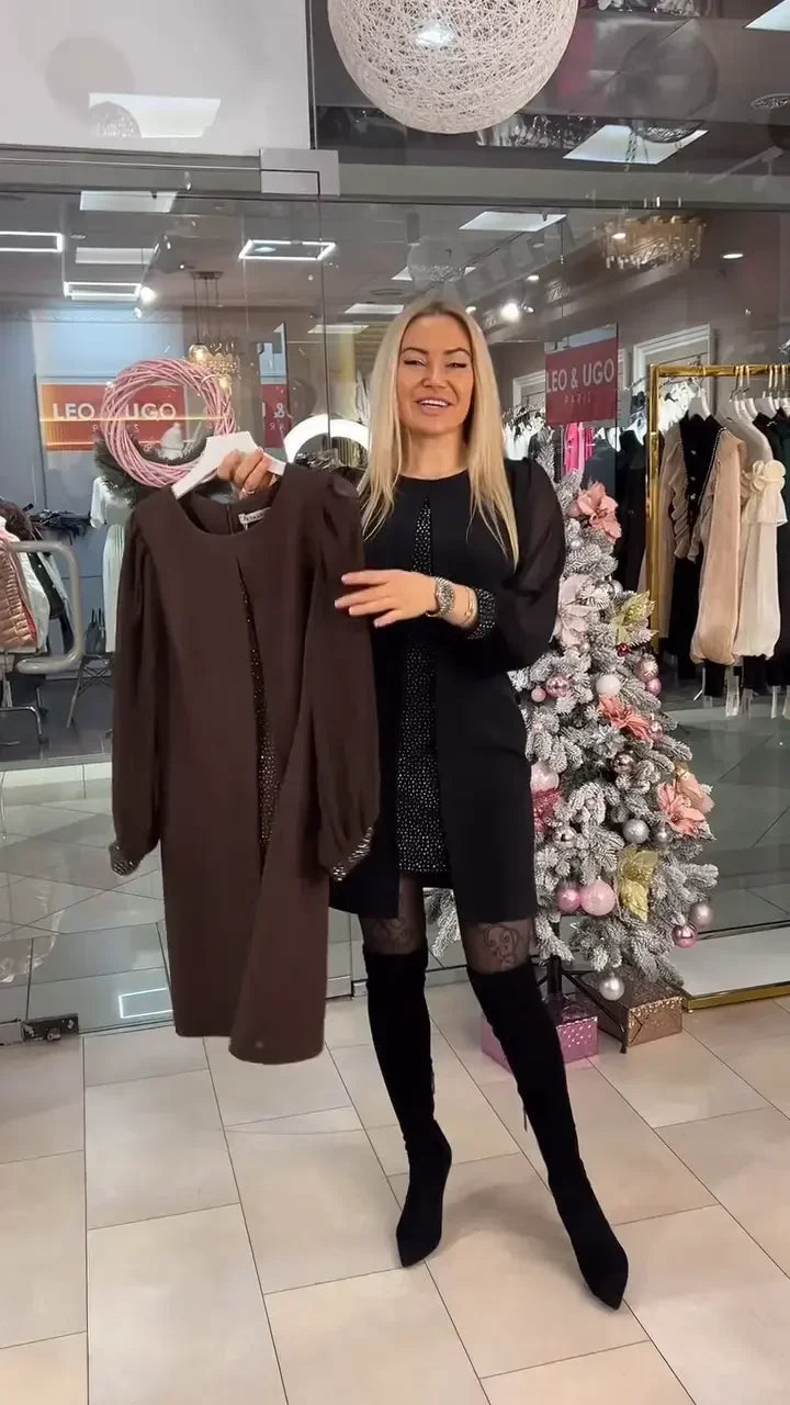 Sügis/talvine pikk kleit kaelusega