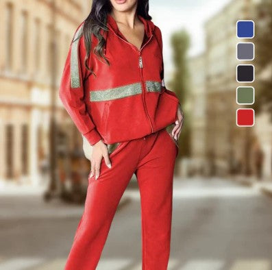 Ühevärviline naiste vabaaja kahekosiline komplekt