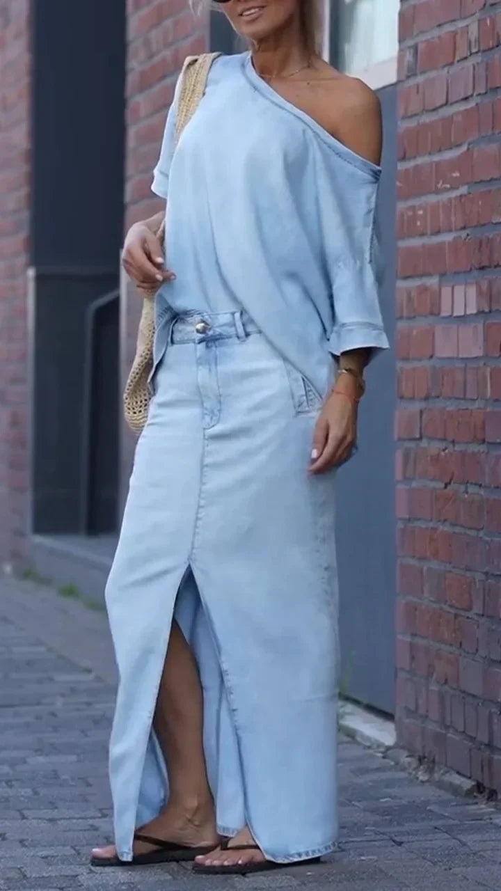 Naiste teksariidest vabaaja kostüüm