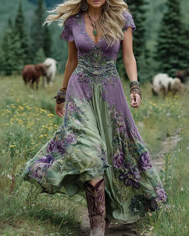 Eksklusiivne lilleline kleit naistele