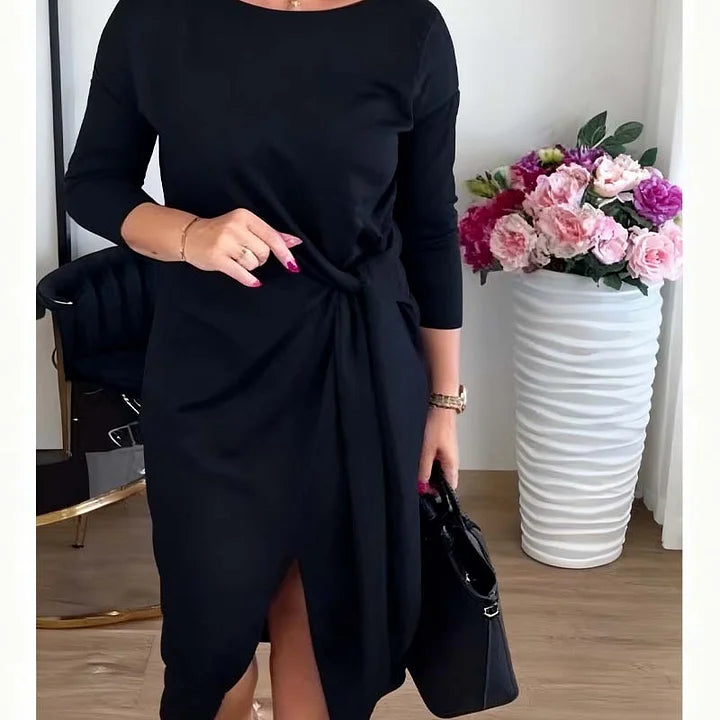 Elegantne midi kleit lõhikuga