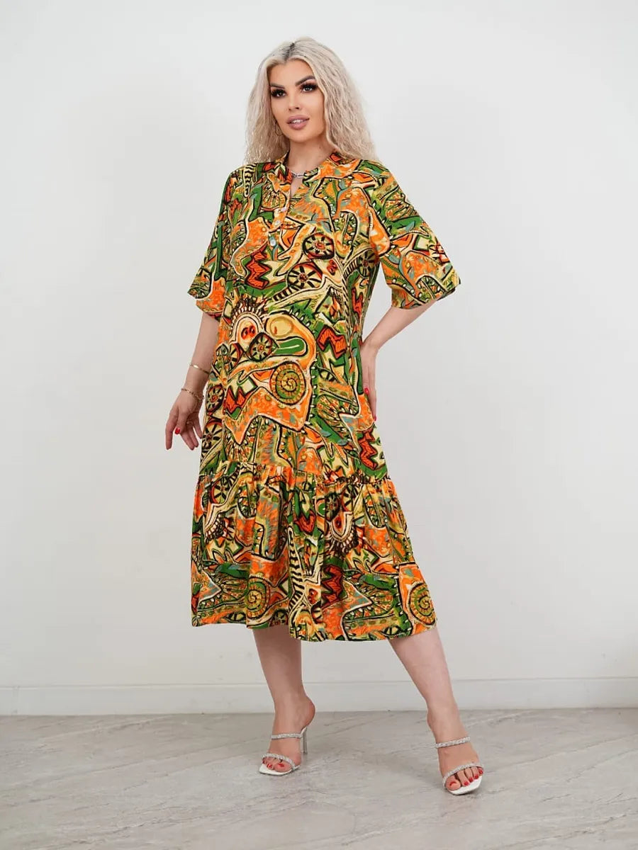 Moodne retro mustriga kleit