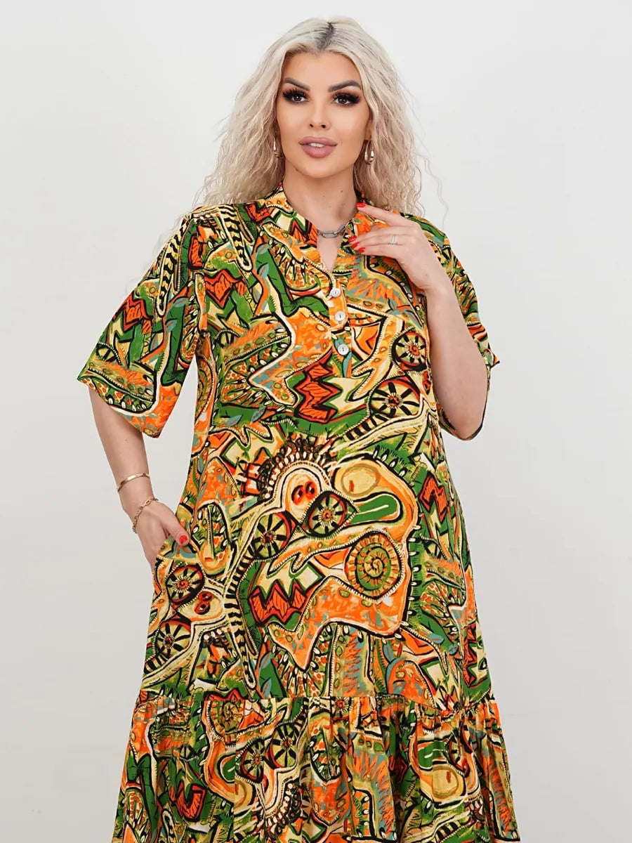 Moodne retro mustriga kleit