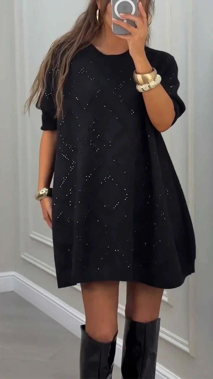 Naiste vabaaja kleit kristallidega