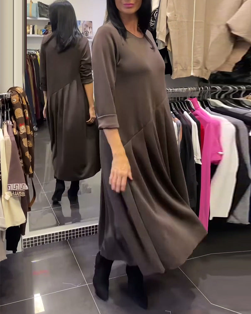 Ühevärviline vabaaja kleit