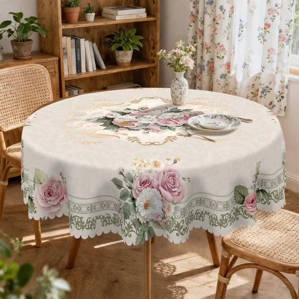 Veekindel lillemustriga laudlina