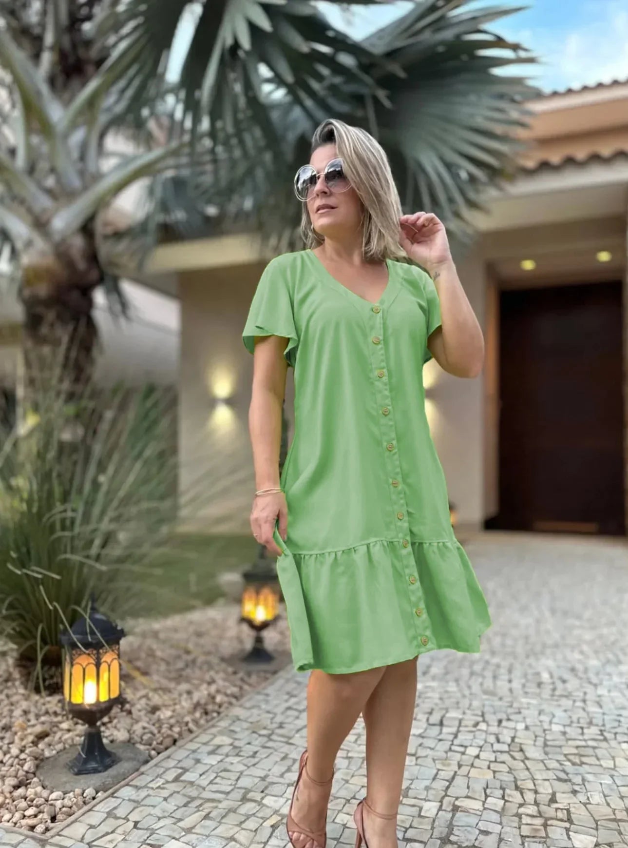 Uus naiste vabaja ühevärviline kleit