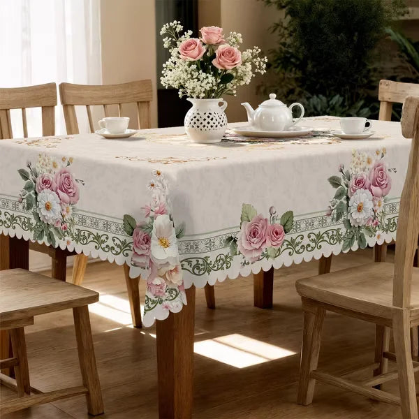 Veekindel lillemustriga laudlina