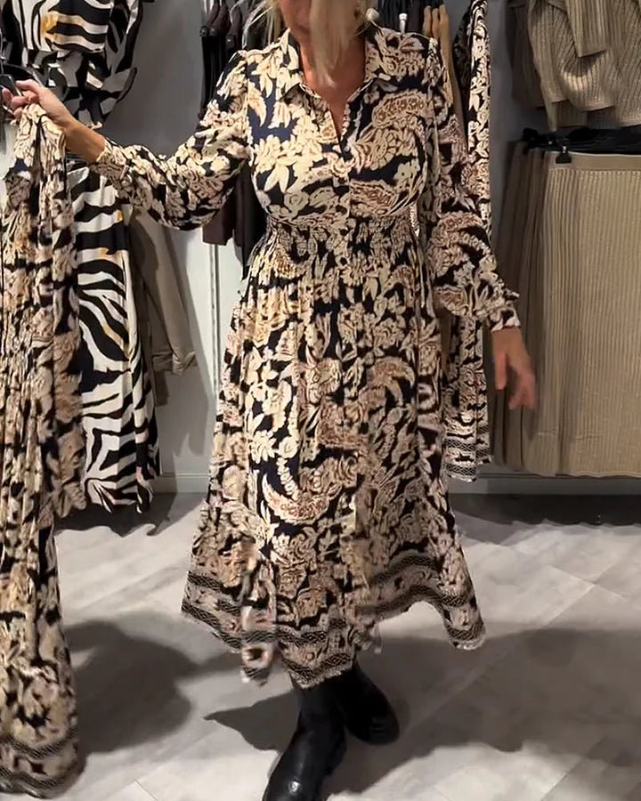 Sügisene kleit trendika mustriga