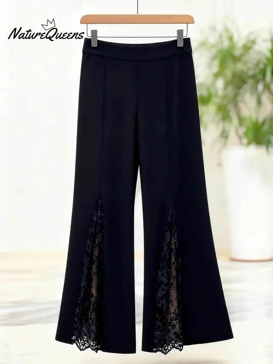 Elegantsed pitsist laiendatud püksid naistele