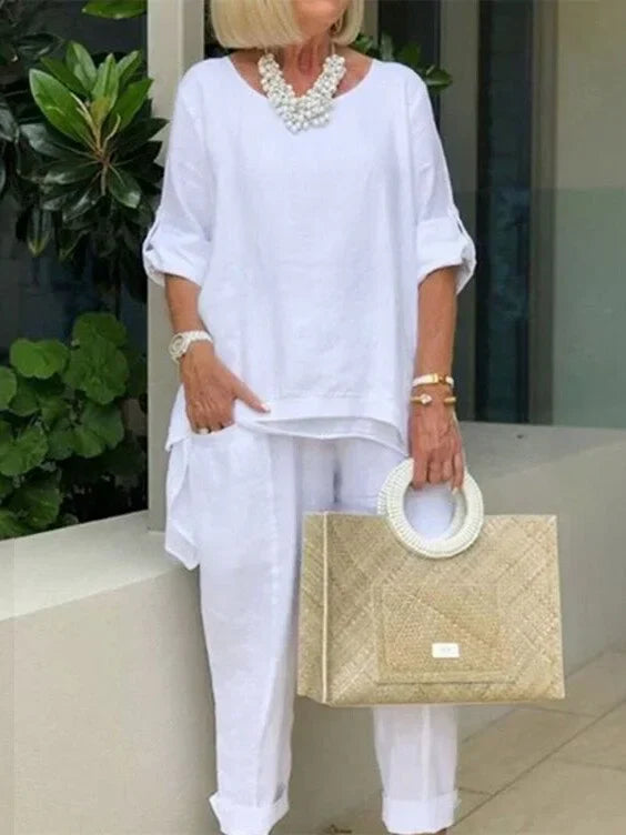 Vabaaja kaheosaline puuvillast ja linasest riietus